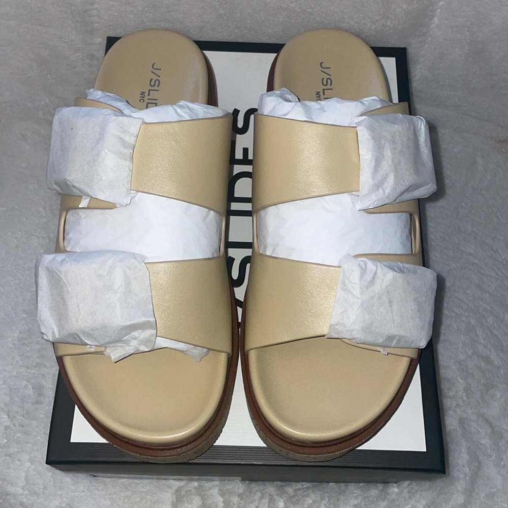 NWT J/SLIDES BELINDA Sand Leather Sandal - Picture 9 of 16